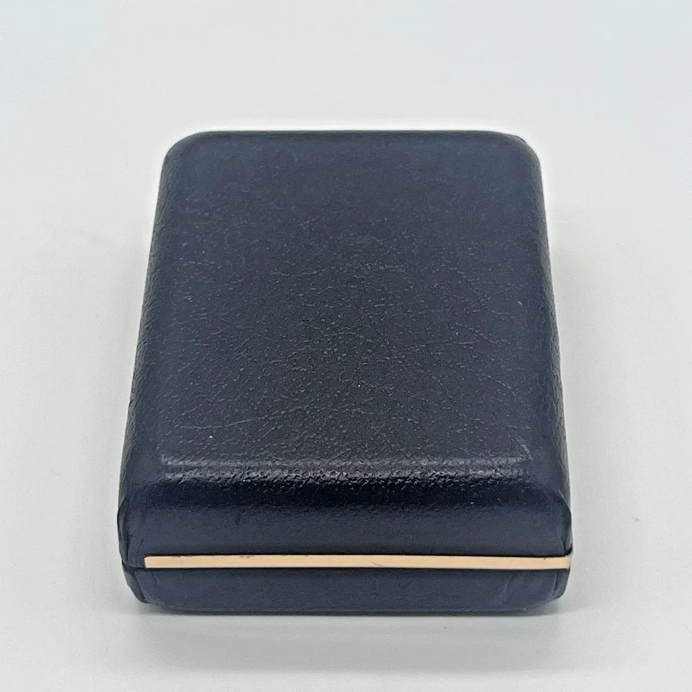 Vintage Anson Money Clip Gold Tone PAT Monogram Textured Finish W/ Original Box